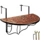 image 1 of Hanging table with mosaic pattern 75x65x62cm | Brown | terracotta | 1
