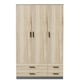 image 2 of 3 Door 4 Drawer Wardrobe With Hanging Rail And Storage Shelf | Grey | Grey Carcass & Oak Door | 1