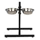image 2 of KCT Adjustable Large Pet Stand with 2 Bowls Black | Silver