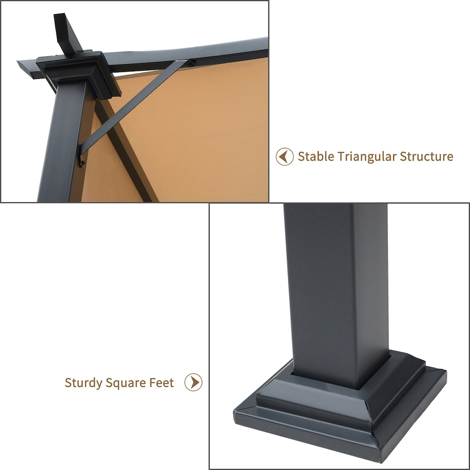 image 1 of Outsunny Outdoor Gazebo Overhead Backyard Shade Sun Shelter Steel