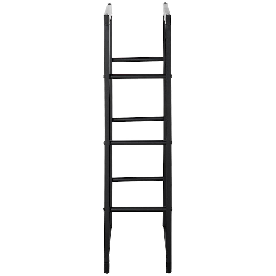 image 1 of HOMCOM Metal Firewood Log Holder Tall Firewood Rack Indoor Outdoor Fireplace Wood Storage Shelf with Side Rails, Rust-Resistant, Black, 60W x 25D x 100H cm