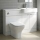 image 3 of Balterley Alrewas Contemporary 2 Door Right-Hand Floor Standing Combination Unit with Polymarble Basin, Gloss White, 1000mm
