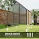 image 5 of Outsunny Polycarbonate Walk-in Garden Greenhouse w/ Sliding Door Grey | Grey | Grey, Clear | 1