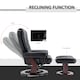 image 3 of HOMCOM Swivel Manual Recliner and Footrest Set PU Leather Lounge Chair Black