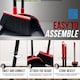 image 8 of Long Handled Dustpan and Brush Set Upright Sweeping Broom with Built-In Bristle Cleaner