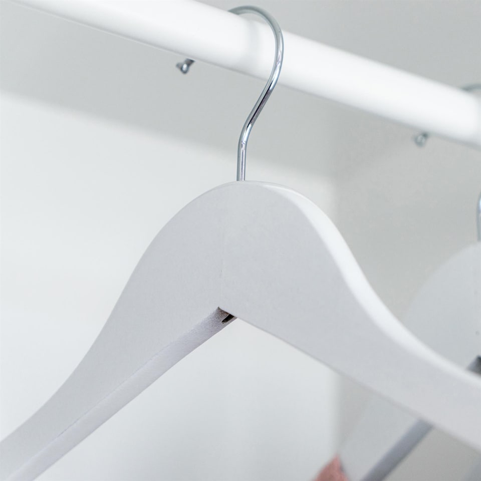 image 1 of Harbour Housewares Wooden Children's Hangers - White - Pack of 10