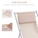 image 5 of Outsunny 2Pcs Texteline Chaise Lounge Recliner Chair Adjust Lounger Patio Beige