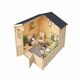 image 3 of Wels 4 DT-Log Cabin, Wooden Garden Room, Timber Summerhouse, Home Office - L425.1 x W410 x H245.1 cm Brown