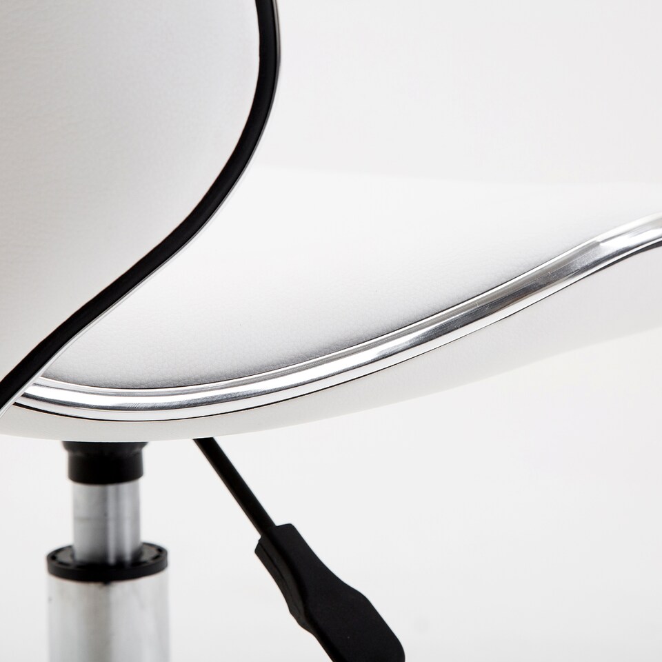 image 1 of HOMCOM Adjustable Rolling Swivel Beauty Salon Chair, Stool for Spa, Technician - White