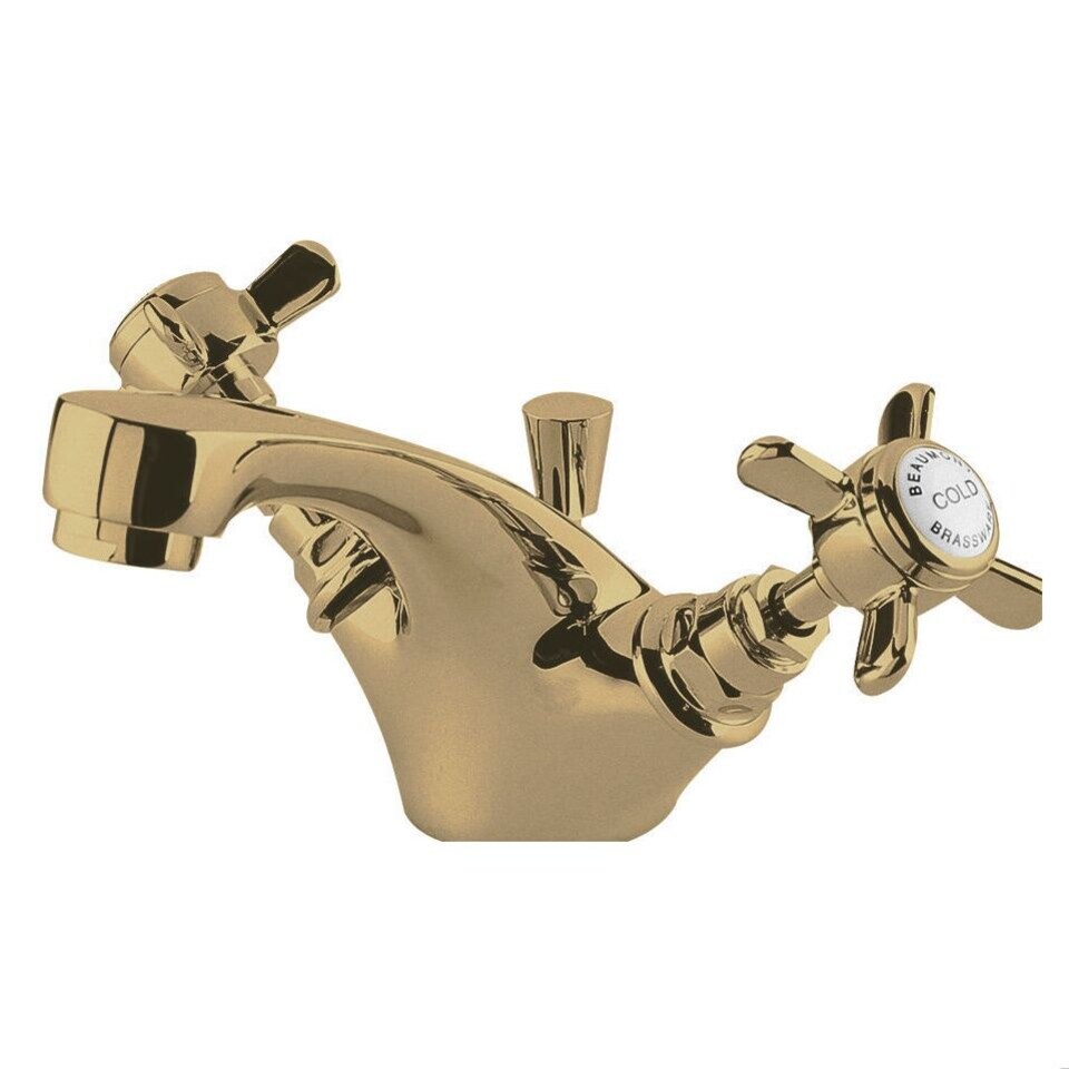 image 1 of Balterley Traditional Bathroom Crosshead Mono Basin Mixer Tap with Pop-Up Waste