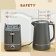 image 6 of HOMCOM 1.7L 3000W Fast Boil Electric Kettle and 2 Slice Toaster Set, Grey