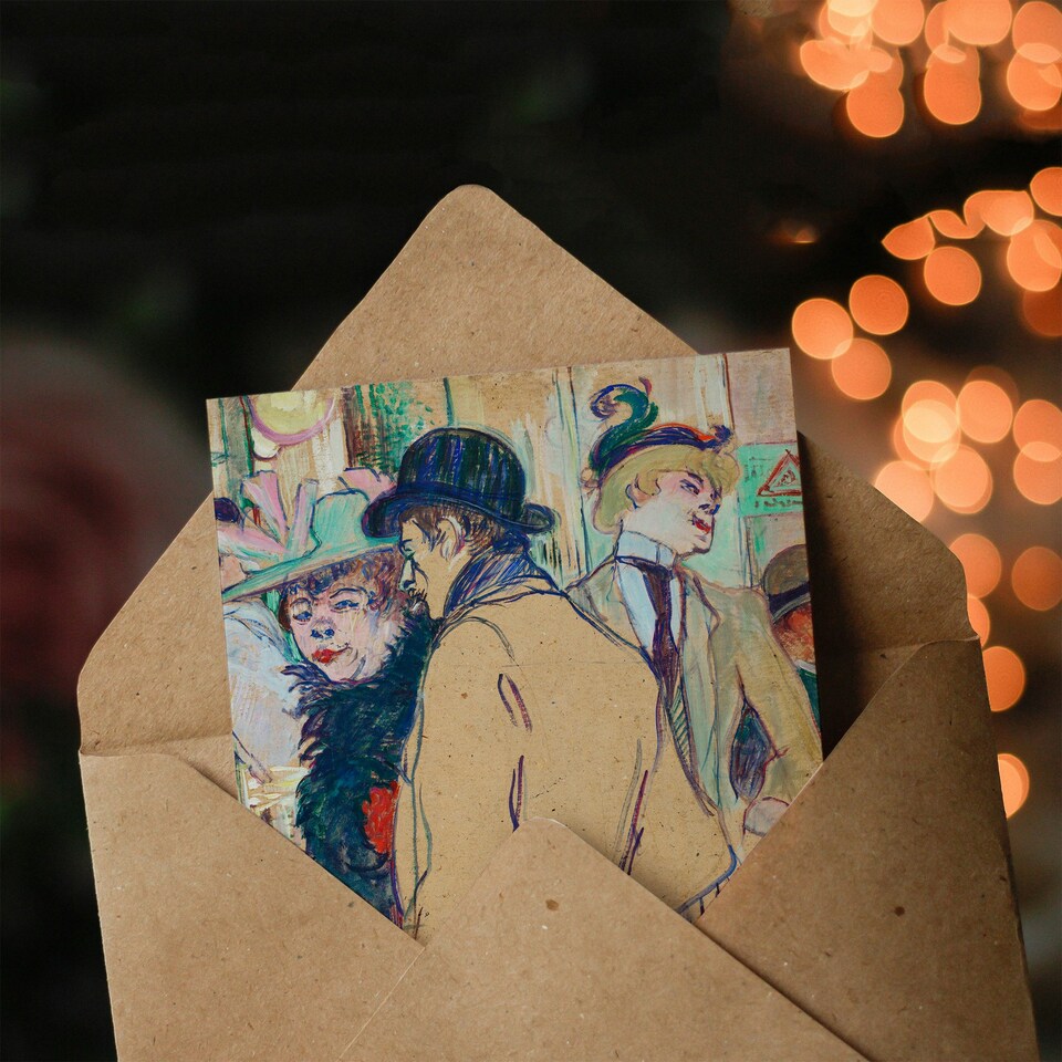 image 1 of Toulouse Lautrec Art Card Alfred la Guigne in a Cafe