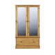 image 2 of Cotswold, 2 Mirror Door, 1 Drawer Wardrobe Brown