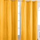 image 1 of Homescapes Cotton Plain Mustard Yellow Ready Made Eyelet Curtain Pair - 137 x 182 cm Yellow