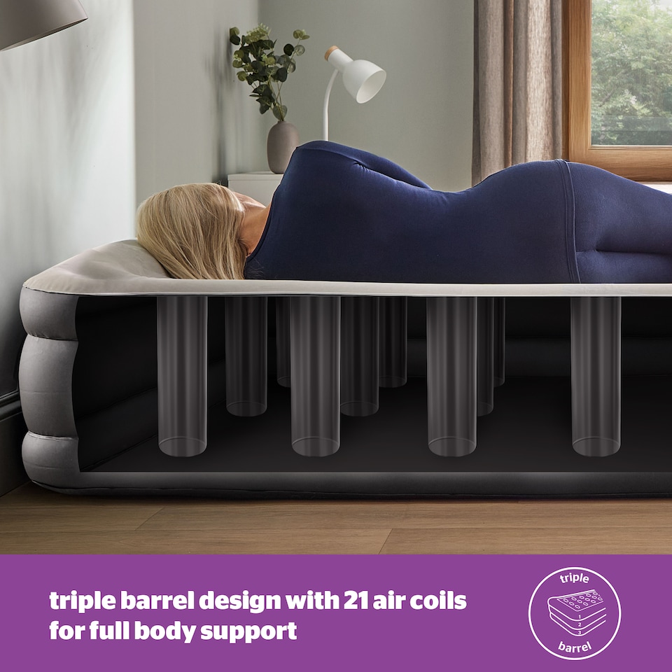 image 1 of Silentnight Deep Sleep Ultimate High-Rise Airbed, Black | Black | Single