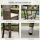 image 4 of Outsunny Rattan Bistro Set Garden Chair Table Patio Outdoor, Brown