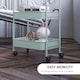 image 4 of HOMCOM 3-tier Storage Trolley on Wheels, Metal Storage Cart, Rolling Ultility Cart with 3 Mesh Baskets for Living Room, Kitchen, Light Blue