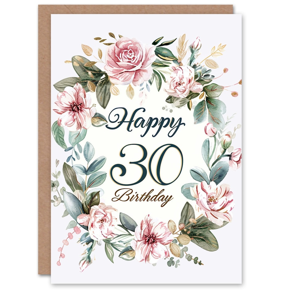 image 1 of Vintage Floral Bright Watercolour Design Her Birthday Card