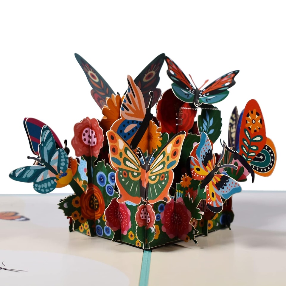 image 1 of Vibrant Fluttering Butterfly 3D Pop Up Greeting Card - Mother's Day Birthday Anniversary