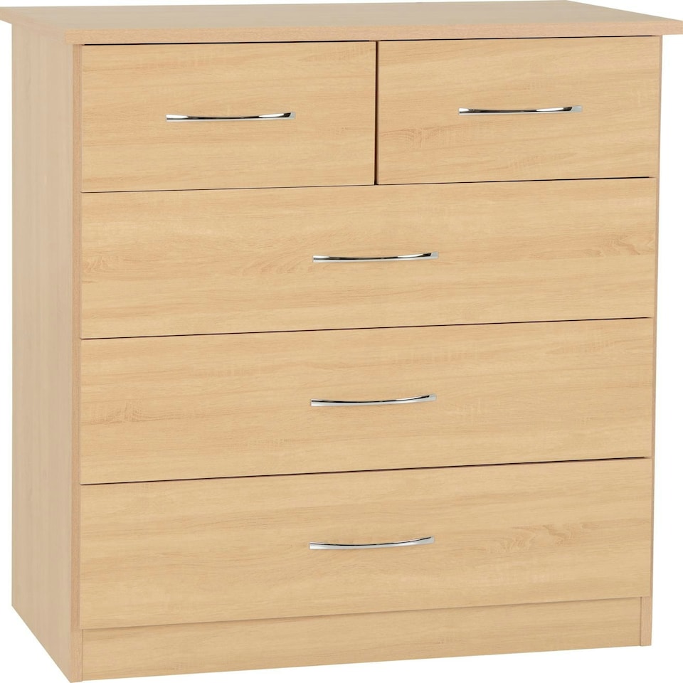 image 1 of Nevada 3 Door Wardrobe 4 Piece Bedroom Set Brown | Sonoma Oak