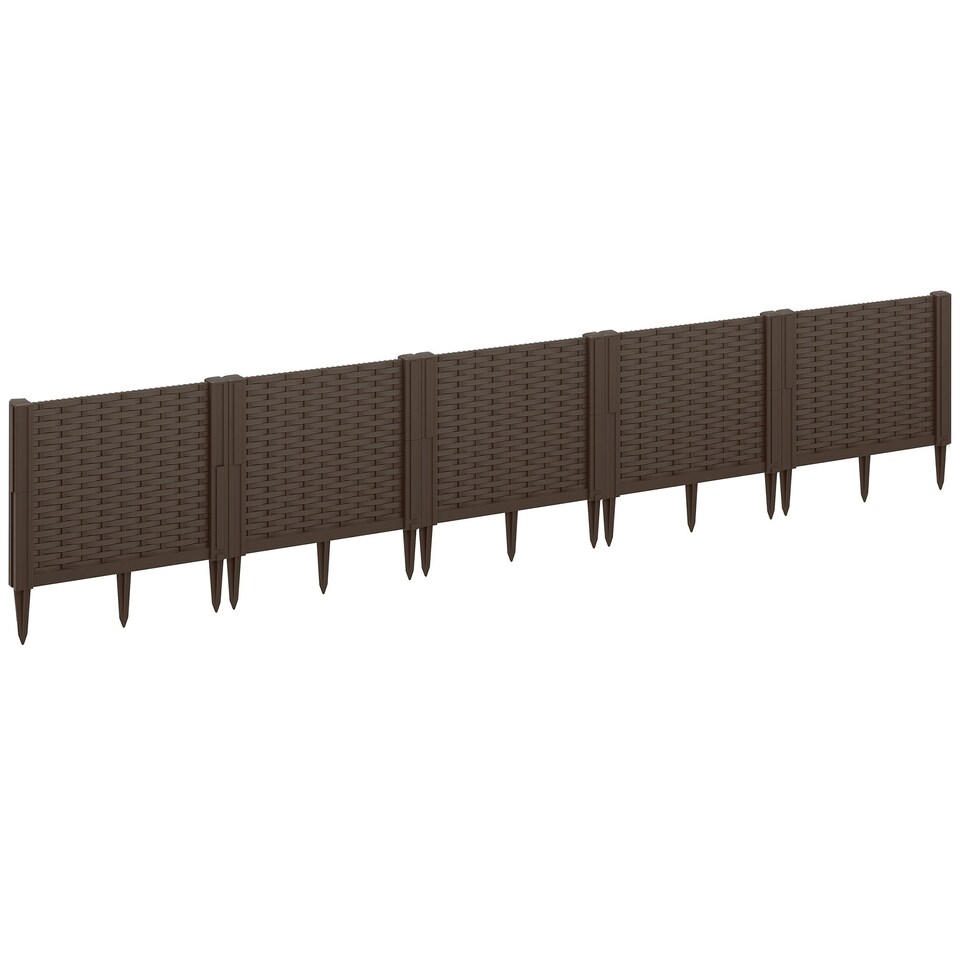 image 1 of Outsunny Plastic Planter Box Kit, Modular Raised Bed for Flowers, Herbs