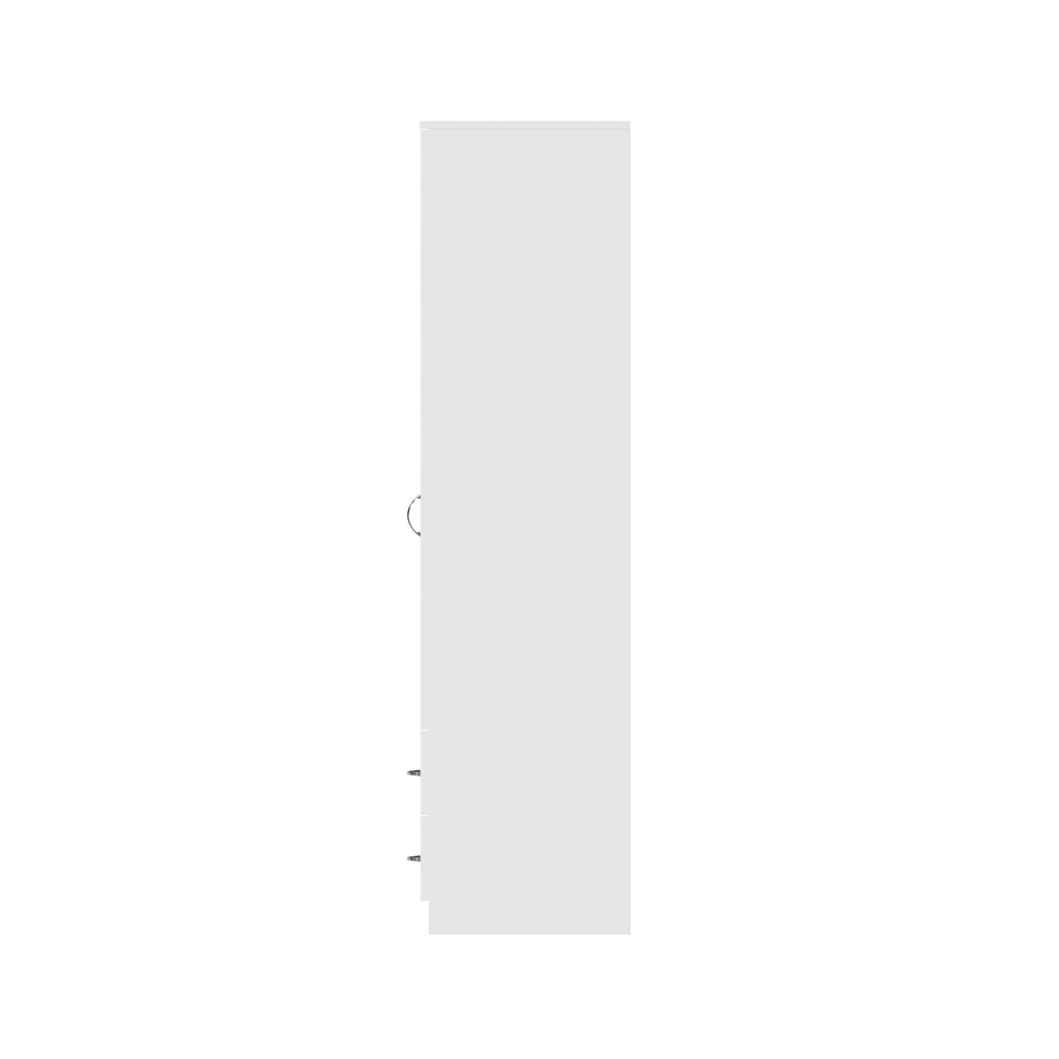 image 1 of FWStyle Chilton Combination Wardrobe 2 Door 2 Drawer - White Gloss Front White