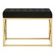 image 4 of Allure Black Tufted Seat And Gold Finish Bench Gold