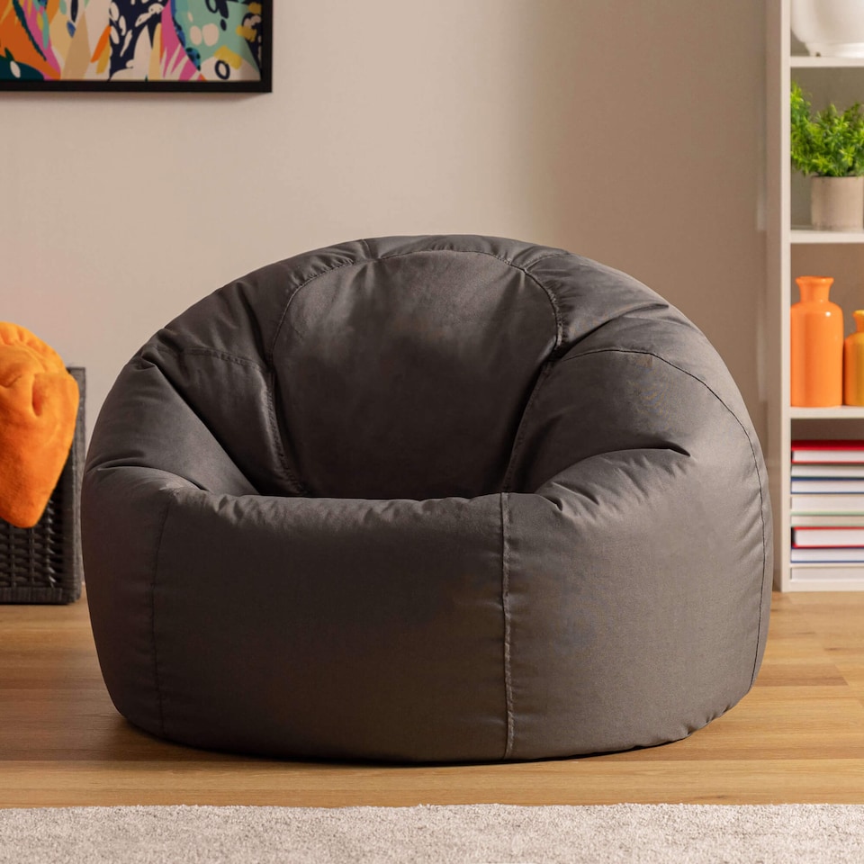 image 1 of Adult Classic Beanbag Outdoor Waterproof Bean bags Ready Filled - Slate Grey, 2 Pack