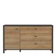 image 2 of High Rock 1 Door 3 Drawer Sideboard in Matt Black/Riviera Oak