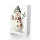 image 2 of Cute Snowman Holly Branch Arms Watercolour Blank For Him Or Her Art Christmas Card