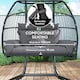 image 5 of Outsunny Rattan Double Hanging Egg Chair with Stand, Cushion, Dark Grey 