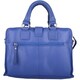 image 4 of London Leathergoods Womens Soft Premium Leather Hand Bag / Shoulder Bag with Detachable Strap | Blue | Periwinkle