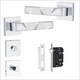 image 1 of Golden Grace Modern Nova Premium Design Bathroom Door Handles on Square Rose in Polished Chrome Finish Chrome