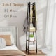 image 3 of HOMCOM Industrial Coat Stand with 4 Storage Shelves and 8 Hooks Rustic Brown | Brown | Black | One Size