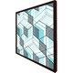 image 3 of Blue geometric hexagons (Picutre Frame) Brown | Oak | S