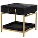 image 5 of Kensington Townhouse Hair On Hide Bedside Table Black