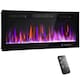 image 2 of HOMCOM 107cm/42" Electric Fireplace, Ultra-Slim Wall Mounted and Recessed Electric Fire Heater with Adjustable Flame and Thermostat, Eco Mode, Auto Switch, Weekly and 24H Timer, Remote, 900W/1800W