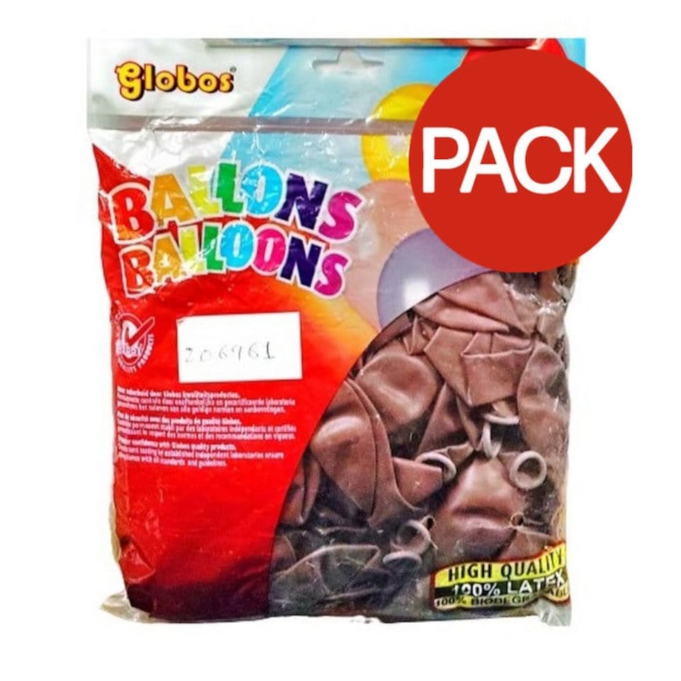 Globos Latex Plain Balloons (Pack of 100) - Burgundy - 2in