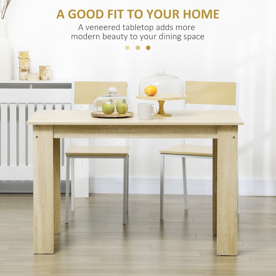 image 1 of HOMCOM Dining Table for 4-6 People, Wood Effect Tabletop