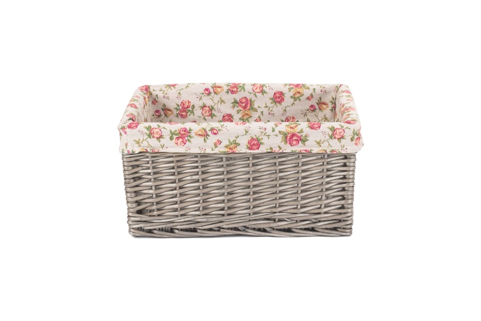 image 1 of Wicker Large Antique Wash Garden Rose Willow Storage Baskets | Multi | Garden Rose