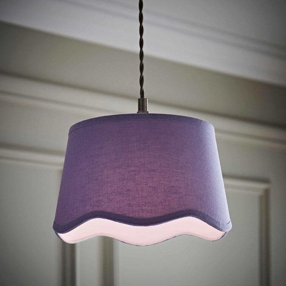 image 1 of ValueLights Mabel Small Lilac Scallop Edge Linen Shade
