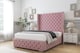 image 2 of Sloomy Arundel Pink Plush Bed Frame With 50"  Upholstered Wingback Headboard 5' King