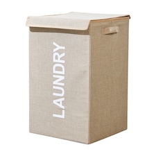 57L Collapsible Laundry Basket with Lid Portable Clothes Hamper