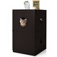 image 1 of COSTWAY 2-Tier Cat House Litter Box Enclosure Storage Cabinet Brown