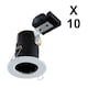 image 2 of Set of 10 x White Fixed GU10 Fire Rated Recessed Downlights