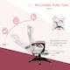 image 4 of Vinsetto Gaming Chair Ergonomic Reclining Manual Footrest Wheels Stylish Pink