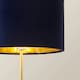 image 4 of ValueLights Charlie Gold Table Lamp Navy Velvet Gold Inner Shade | Blue