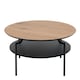 image 2 of Goldington Round Coffee Table with Oak Top & Black Legs