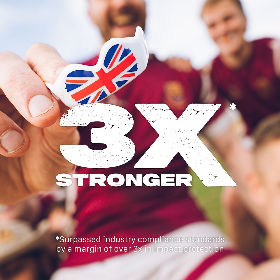 image 1 of SAFEJAWZ Extro Sports Mouth Guard UK Flag Adult/Junior