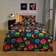 image 1 of OHS Halloween Pumpkin Ghost Ghouls Soft Plush Warm Duvet Cover and Pillowcase Bedding Set Black | Double